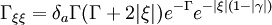 
\Gamma_{\xi\xi}=\delta_a\Gamma(\Gamma+2|\xi|)e^{-\Gamma}e^{-|\xi|(1-|\gamma|)}
